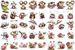 Funny Watercolor Animals Clipart Bundle PNG, Chameleon, Frog Product Image 3
