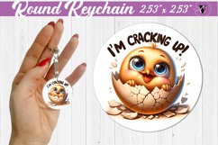 Round keychain sublimation | Funny animals| Easter Product Image 1