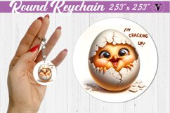 Round keychain sublimation | Funny animals| Easter Product Image 1