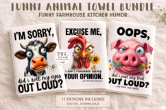 Funny Animals Kitchen Towel Design Bundle Product Image 1