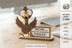 Funny Animal Stand Laser Cut. Stand Decor. Bird SVG Product Image 1
