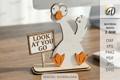 Funny Animal Stand Laser Cut. Stand Decor. Goose SVG Product Image 1