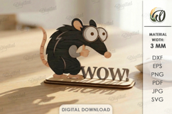 Funny Animal Stand Laser Cut. Stand Decor. Mouse SVG Product Image 1