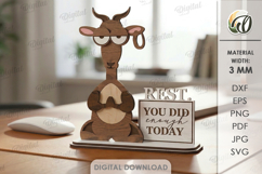 Funny Animal Stand Laser Cut. Stand Decor. Gazelle SVG Product Image 1
