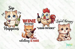 Funny Animals Wine Clipart PNG Product Image 1