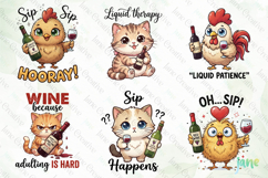 Funny Animals Wine Clipart PNG Clipart Product Image 3