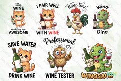 Funny Animals Wine Clipart PNG Clipart Product Image 4