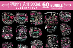 Funny Antisocial skulls sublimation bundle 60 designs PNG Product Image 3