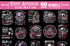 Funny Antisocial skulls sublimation bundle 60 designs PNG Product Image 4