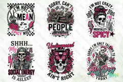 Funny Antisocial Skulls PNG Sublimation Bundle Product Image 3