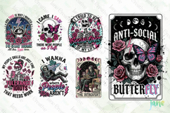 Funny Antisocial Skulls PNG Sublimation Bundle Product Image 4