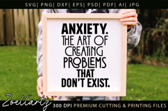 Funny Mental Health SVG Sarcastic Anxiety T-shirt Mug Design Product Image 6