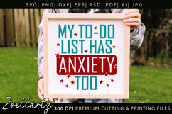 Funny Mental Health SVG Sarcastic Anxiety T-shirt Mug Design Product Image 4