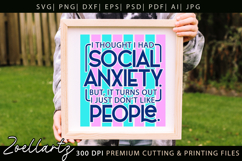 Funny Mental Health SVG Sarcastic Anxiety T-shirt Mug Design Product Image 4