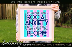 Funny Mental Health SVG Sarcastic Anxiety T-shirt Mug Design Product Image 4