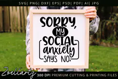 Sarcastic Mental Health SVG Funny Anxiety T-shirt Mug Design Product Image 2