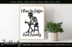 Funny Mental Health SVG Coffee & Anxiety Sarcastic T-shirt Product Image 10