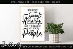 Funny Mental Health SVG Sarcastic Anxiety T-shirt Mug Design Product Image 3