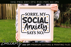 Funny Mental Health SVG Sarcastic Anxiety T-shirt Mug Design Product Image 3