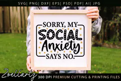 Funny Mental Health SVG Sarcastic Anxiety T-shirt Mug Design Product Image 3