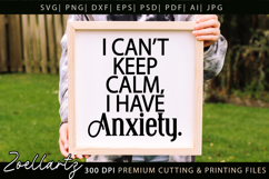 Funny Mental Health SVG Sarcastic Anxiety T-shirt Mug Design Product Image 7