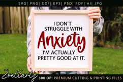 Funny Mental Health SVG Sarcastic Anxiety T-shirt Mug Design Product Image 3