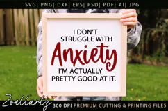 Funny Mental Health SVG Sarcastic Anxiety T-shirt Mug Design Product Image 3