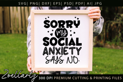 Funny Mental Health SVG Sarcastic Anxiety T-shirt Mug Design Product Image 3
