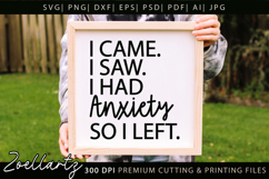 Funny Mental Health SVG Sarcastic Anxiety T-shirt Mug Design Product Image 3