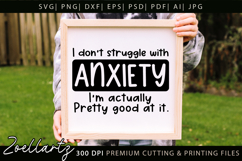 Funny Mental Health SVG Sarcastic Anxiety T-shirt Mug Design Product Image 2