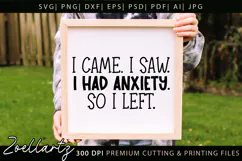 Funny Mental Health SVG Sarcastic Anxiety T-shirt Mug Design Product Image 2