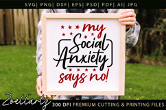 Funny Mental Health SVG Sarcastic Anxiety T-shirt Mug Design Product Image 2