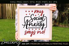 Funny Mental Health SVG Sarcastic Anxiety T-shirt Mug Design Product Image 2