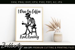 Funny Mental Health SVG Coffee &amp; Anxiety Sarcastic T-shirt Product Image 3