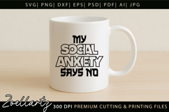 Funny Mental Health SVG Sarcastic Anxiety T-shirt Mug Design Product Image 3