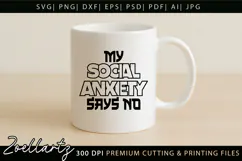 Funny Mental Health SVG Sarcastic Anxiety T-shirt Mug Design Product Image 3