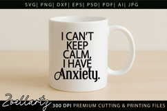 Funny Mental Health SVG Sarcastic Anxiety T-shirt Mug Design Product Image 4