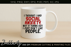 Funny Mental Health SVG Sarcastic Anxiety T-shirt Mug Design Product Image 6