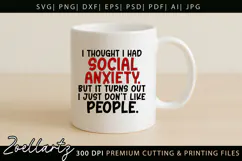 Funny Mental Health SVG Sarcastic Anxiety T-shirt Mug Design Product Image 6