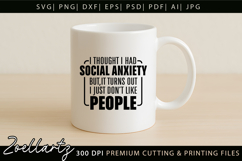 Funny Mental Health SVG Sarcastic Anxiety T-shirt Mug Design Product Image 3