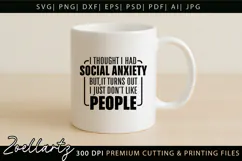 Funny Mental Health SVG Sarcastic Anxiety T-shirt Mug Design Product Image 3
