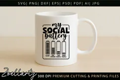 Funny Mental Health SVG Sarcastic Anxiety T-shirt Mug Design Product Image 2