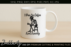 Funny Mental Health SVG Coffee &amp; Anxiety Sarcastic T-shirt Product Image 6