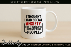 Funny Mental Health SVG Sarcastic Anxiety T-shirt Mug Design Product Image 2