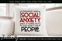 Sarcastic Mental Health SVG Funny Anxiety T-shirt Mug Design Product Image 2