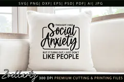 Funny Mental Health SVG Sarcastic Anxiety T-shirt Mug Design Product Image 2