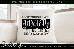 Funny Mental Health SVG Sarcastic Anxiety T-shirt Mug Design Product Image 2