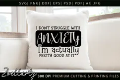 Funny Mental Health SVG Sarcastic Anxiety T-shirt Mug Design Product Image 2