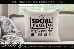 Mental Health Awareness SVG Funny Sarcastic Anxiety T-shirt Product Image 4