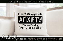 Funny Mental Health SVG Sarcastic Anxiety T-shirt Mug Design Product Image 3